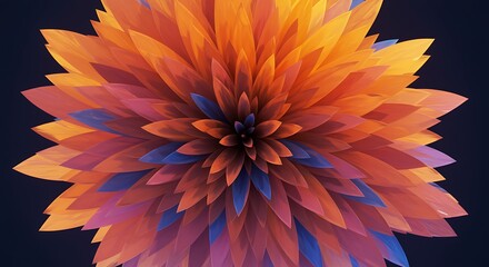 Abstract vibrant floral design with a kaleidoscope of colorful petals