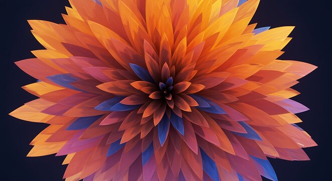 Abstract vibrant floral design with a kaleidoscope of colorful petals - Powered by Adobe