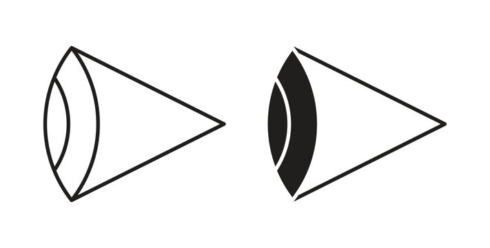 Eye side icon with glyph and line. black vector icons for Web UI