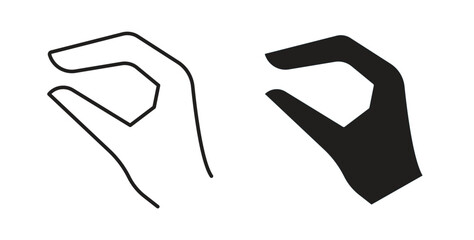 Obraz premium Hand Lizard icon with glyph and line. black vector icons for Web UI
