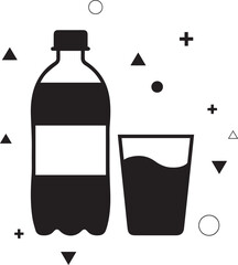 bottle glass packaging label design vector mockup template