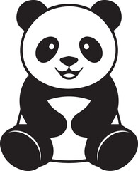 panda illustration flat cartoon character for logo and print use
