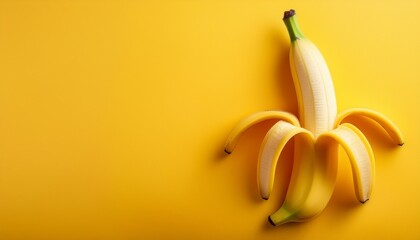 Banana On Yellow Background