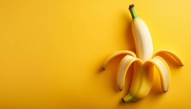 Banana On Yellow Background