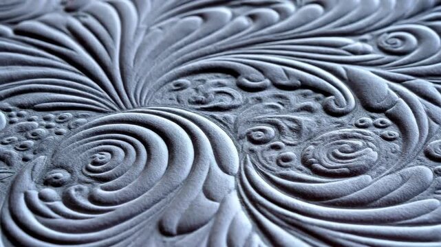 Medium shot of sturdy embossed card stock highlighting intricate raised designs that add depth and sophistication to invitations or business materials.