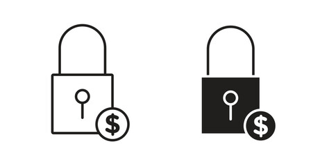 Fixed price icon concept set. Simple icon collection