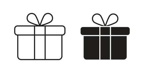 Gift box icon concept set. Simple icon collection