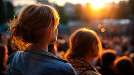 Hazy assembly of individuals at occasion illuminated by warm lights faceless crowd defocused event background creating inviting atmosphere gathering soft focus celebration