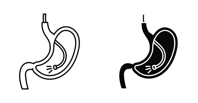 Endoscopy icon. Line with editable stroke and flat for Web