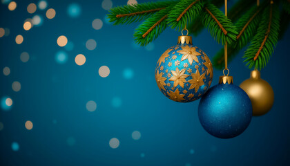 Beautiful background Christmas decoration with Christmas tree balls with.