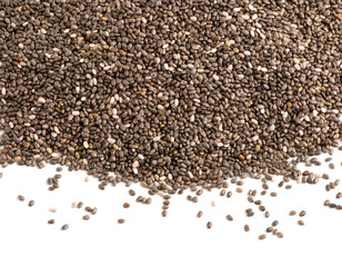 Chia seeds isolated on white background.
