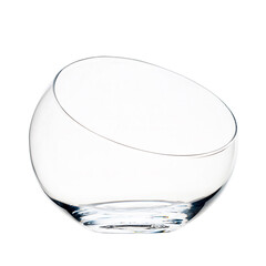 Elegant clear pedestal vase with soft round curves, isolated on white, suitable for interior...