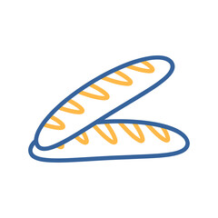 Two Fresh French Baguette Loaves Icon