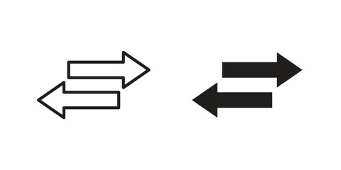 Exchange icon set. Outline symbol editable.