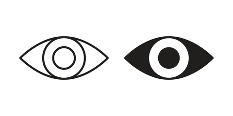 Eye icon set. Outline symbol editable.