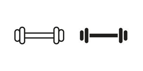 Gym icon set. Outline symbol editable.