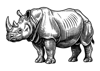 Obraz premium Rhinoceros against white background