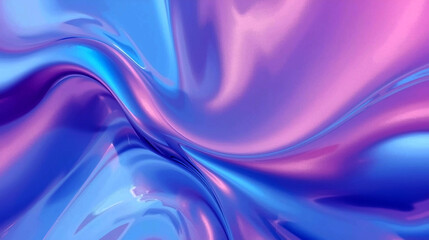 Naklejka premium Abstract swirling liquid metal surface with iridescent blue and pink hues