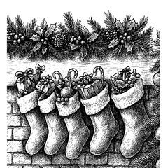 Christmas Stockings Garland Illustration

 

 
