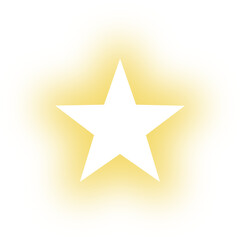 Star with yellow glow. Illustration. Transparent background.