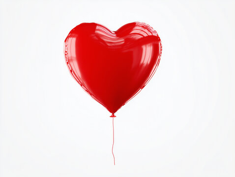 Bright red heart-shaped balloon floating against a light background, symbolizing love and celebration for special occasions