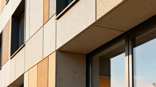 Medium shot of fireresistant fiber cement boards installed on a modern building exterior showcasing enhanced safety and durability features.