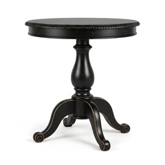 Elegant Black Pedestal Table with Ornate Details