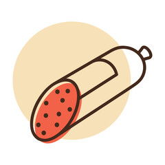 Salami Stick Cured Meat Flat Icon