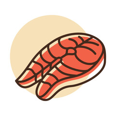 Salmon Fish Steak Minimalistic Flat Icon