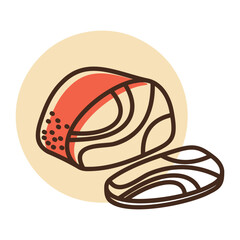 Pastirma Cured Meat Minimalistic Flat Icon