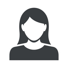 Female avatar silhouette with shoulder length hair vector
