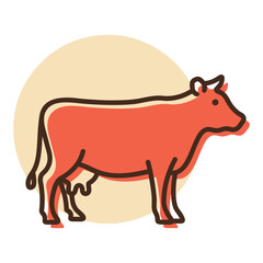 Dairy Cow Side View Minimal Icon