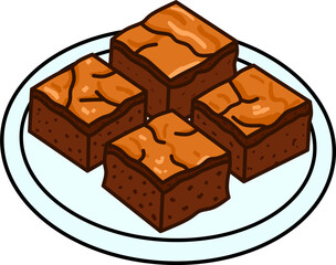 Chocolate Brownies Vector Illustration