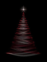 Abstract Red Christmas Tree