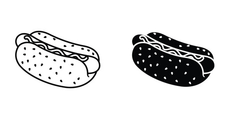 Hot dog icon graphic design. Vector icon illustrations