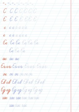 Ukrainian Alphabet Handwriting Practice Worksheet Cursive Propisi