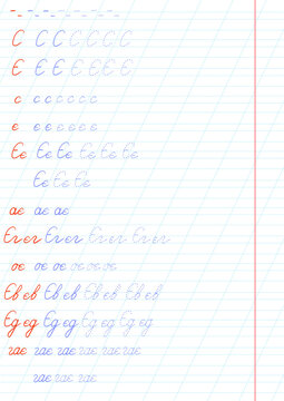 Ukrainian Alphabet Handwriting Practice Worksheet Cursive Propisi