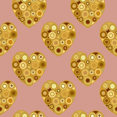 Vector seamless pattern with hearts. Wrapping paper design. Valentine's background. Основные RGB