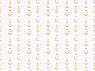 Checkered Wild Floral Seamless Pattern Design