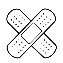 Adhesive bandages illustration icon for wound care first aid without colour