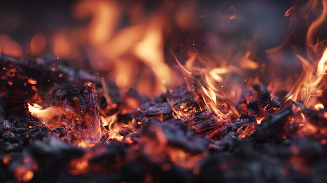 Slow motion flames rise against a dark background showing flowing fire glowing embers and heat energy creating a dramatic scene of power motion and transformation
 - Powered by Adobe