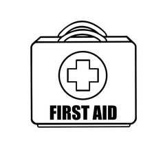 line drawing First aid kit bag illustration icon for emergency supplies