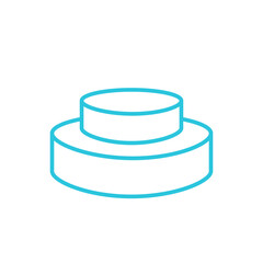 Pedestal icon. Isolated on white background. Blue icon