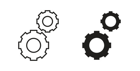 Gears icon in simple flat trend modern graphic design abstract logotype element