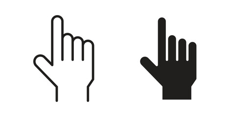 Obraz premium Hand pointer icon in simple flat trend modern graphic design abstract logotype element