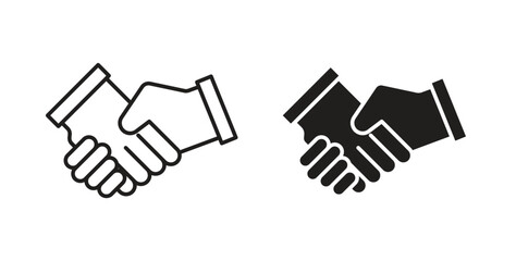 Obraz premium Handshake icon in simple flat trend modern graphic design abstract logotype element