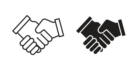 Handshake icon in simple flat trend modern graphic design abstract logotype element