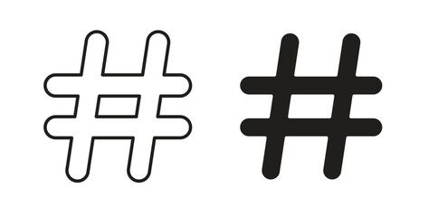 Hashtag icon in simple flat trend modern graphic design abstract logotype element