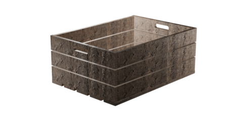 Wooden storage box for fruits and other industrial materials