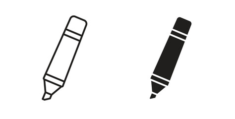 Highlighter icon in simple flat trend modern graphic design abstract logotype element